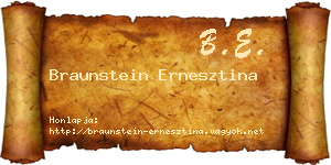 Braunstein Ernesztina névjegykártya