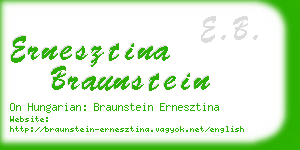 ernesztina braunstein business card